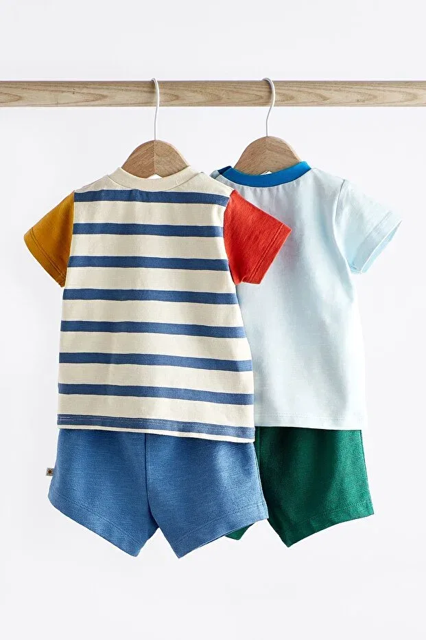 Детский комплект из футболки и шорт с принтом Blue Tractor Next Baby, Blue — фото 2