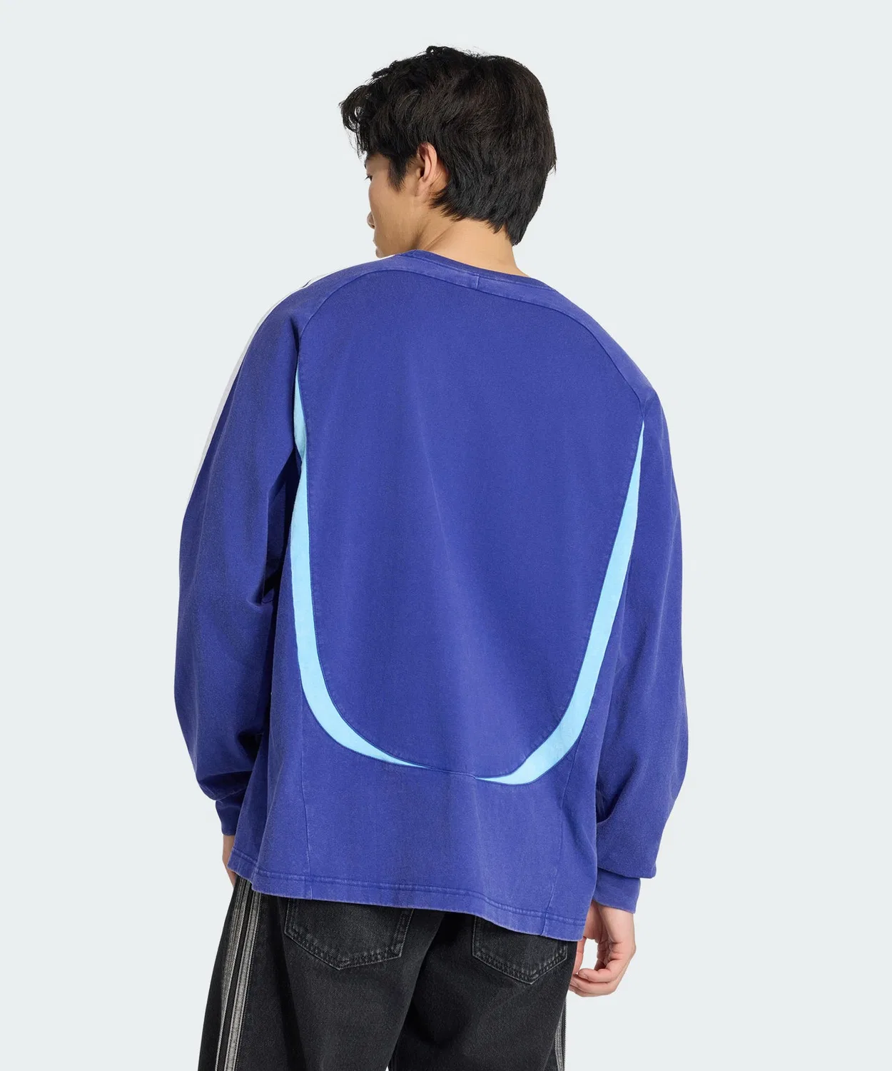 Мужская футболка с длинным рукавомоверсайз Team Geist Vintage Adidas, Blue — фото 2