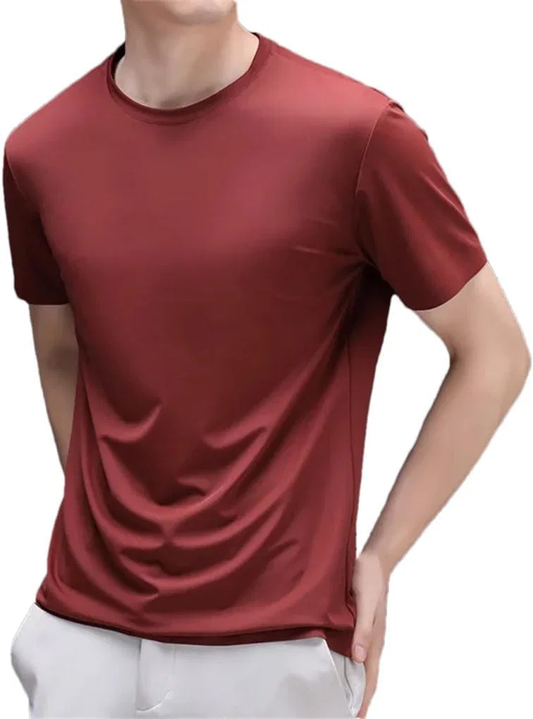 Мужская футболка с круглым вырезом сатиновая Casual, Red