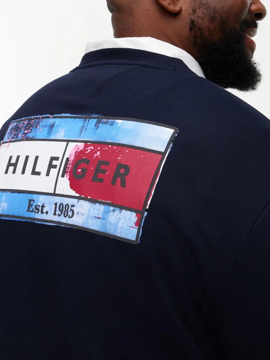 Толстовка TOMMY HILFIGER темно-синего и небесно-голубого цвета — фото 3