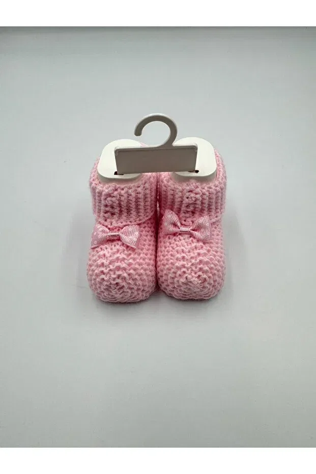 Детские пинетки для новорожденных трикотажные 2 шт Şatilli Handmade, White-Pink — фото 2
