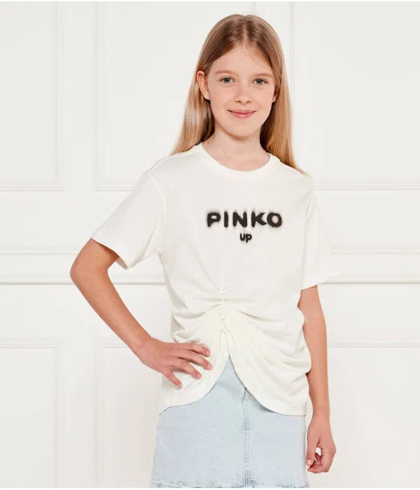 Детская футболка свободного кроя Pinko Up, Ecru
