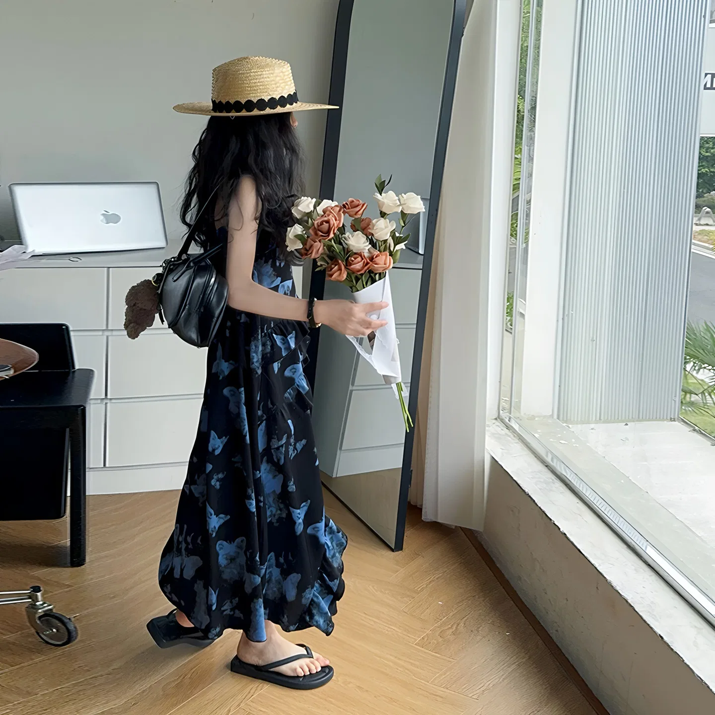 Детское платье для девочек без рукавов миди Camisole Moderate Midi Skirt YALU — фото 3