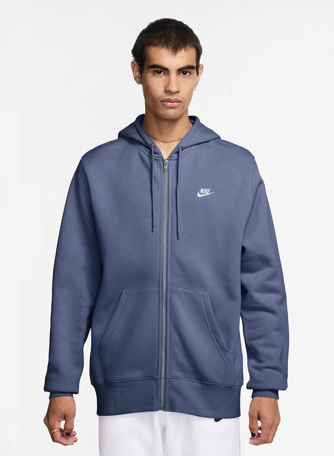 Худи на молнии с капюшоном Club Nike, синий