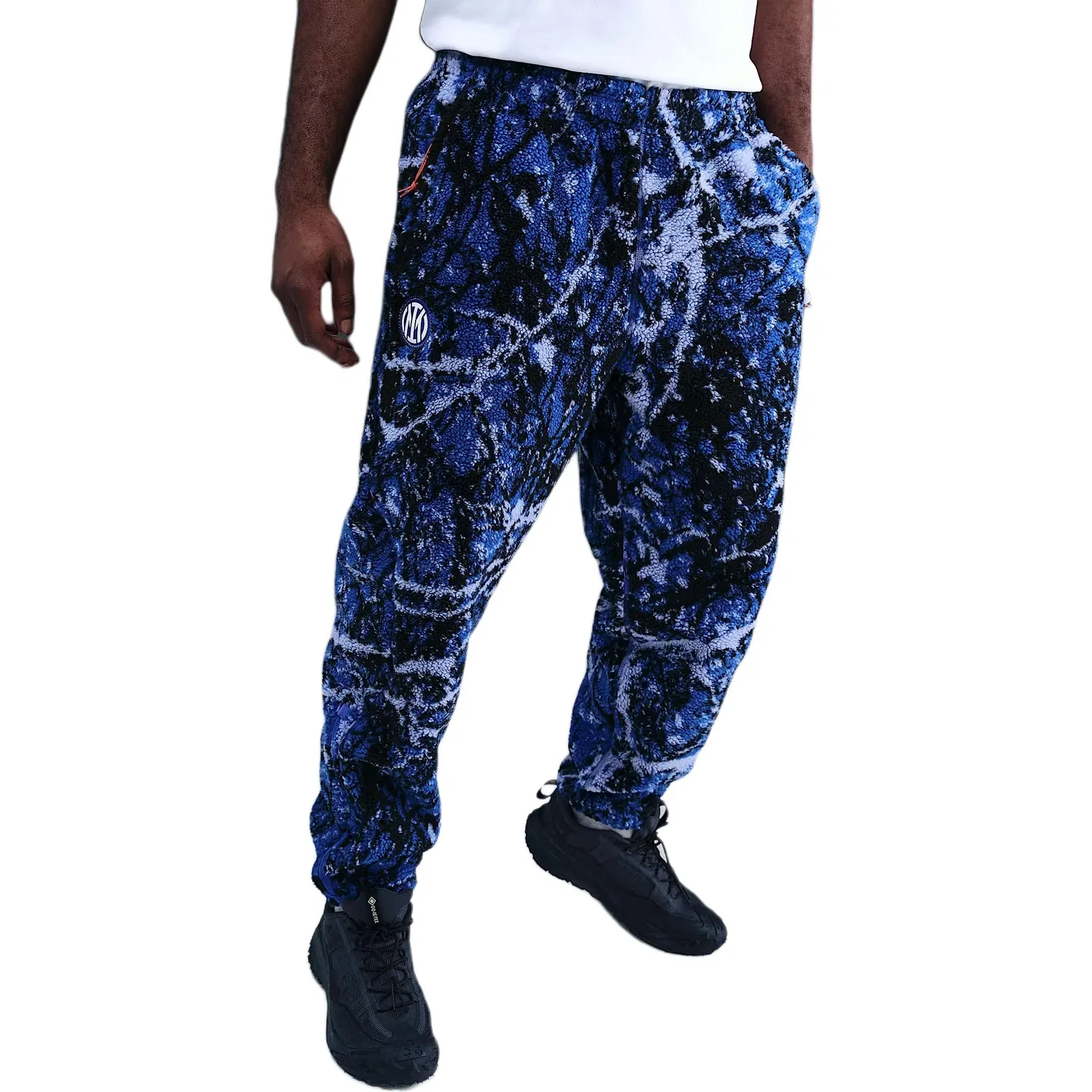 Мужские флисовые брюки Nike Inter Milan Canwell Glacier Se Therma-FIT Adv, White/Safety Orange/White