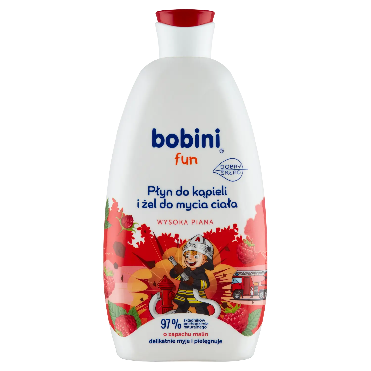 

Bobini Fun пена для ванн и гель для душа для детей малина, 500 мл