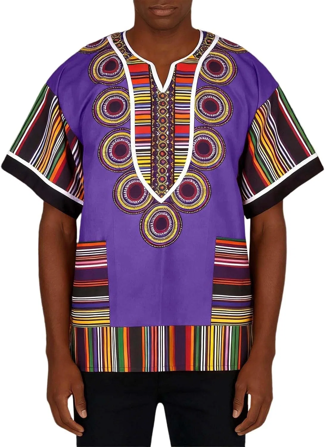 Женская туника с принтом Dashiki, фиолетовый