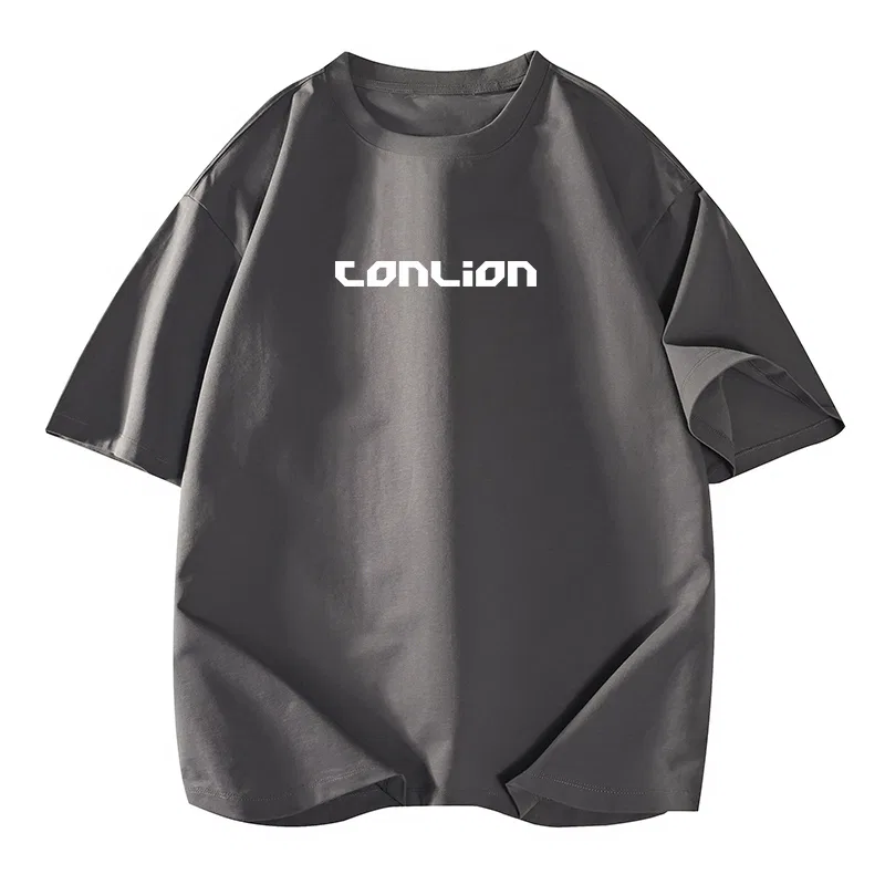 Детская футболка оверсайз с принтом Tonlion, Dark Gray