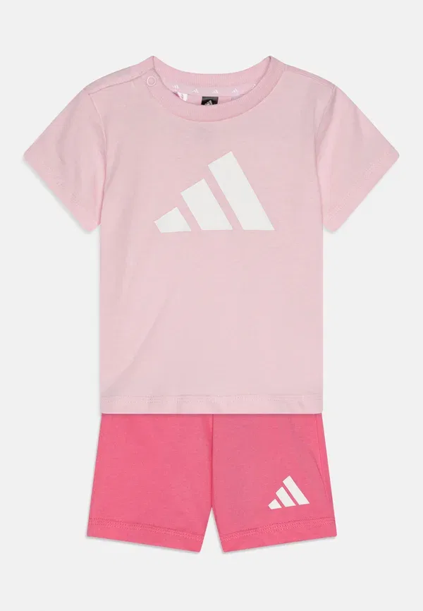 Комплект спортивной одежды Essentials для младенцев (унисекс) - спортивные шорты Adidas Performance, белый/розовый — фото 3