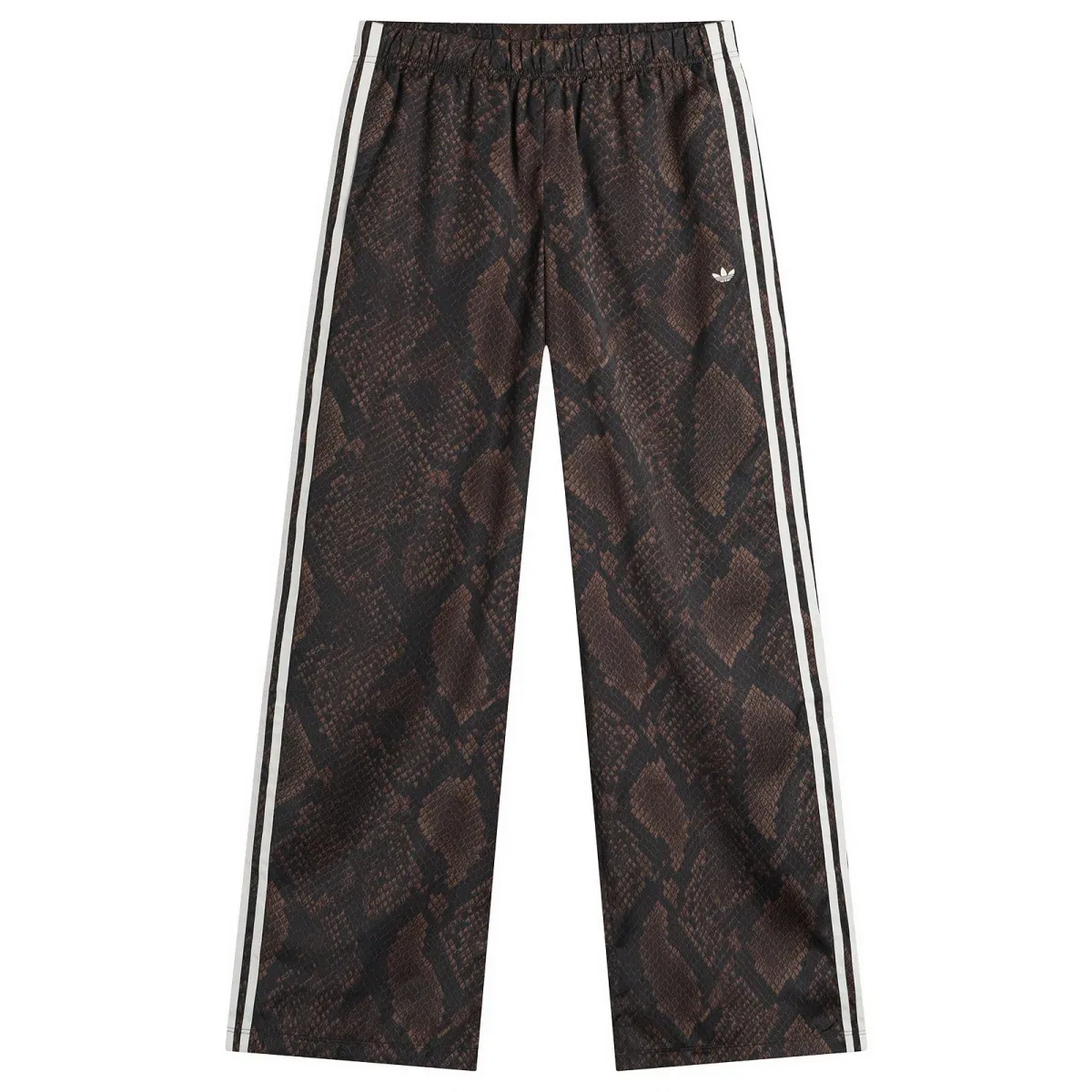 Женские брюки из атласа с принтом Satin Wide Leg Track Pant Adidas, Earth Strata & Aurora Coffee