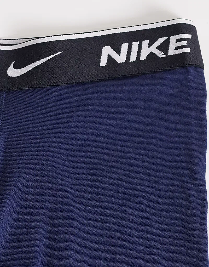 Боксеры-брифы хлопковые стретч 3 шт Nike Essential, черный/темно-синий/синий — фото 3
