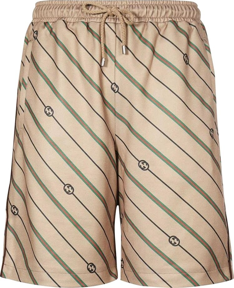 

Шорты Gucci Twill GG Stripe Shorts Beige/Brown, бежевый