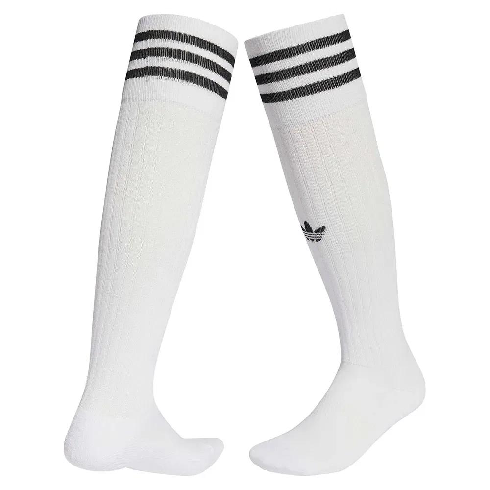 Женские носки с высоким голенищем с принтом 3 Stripes Football Knee Adidas Originals, White — фото 2