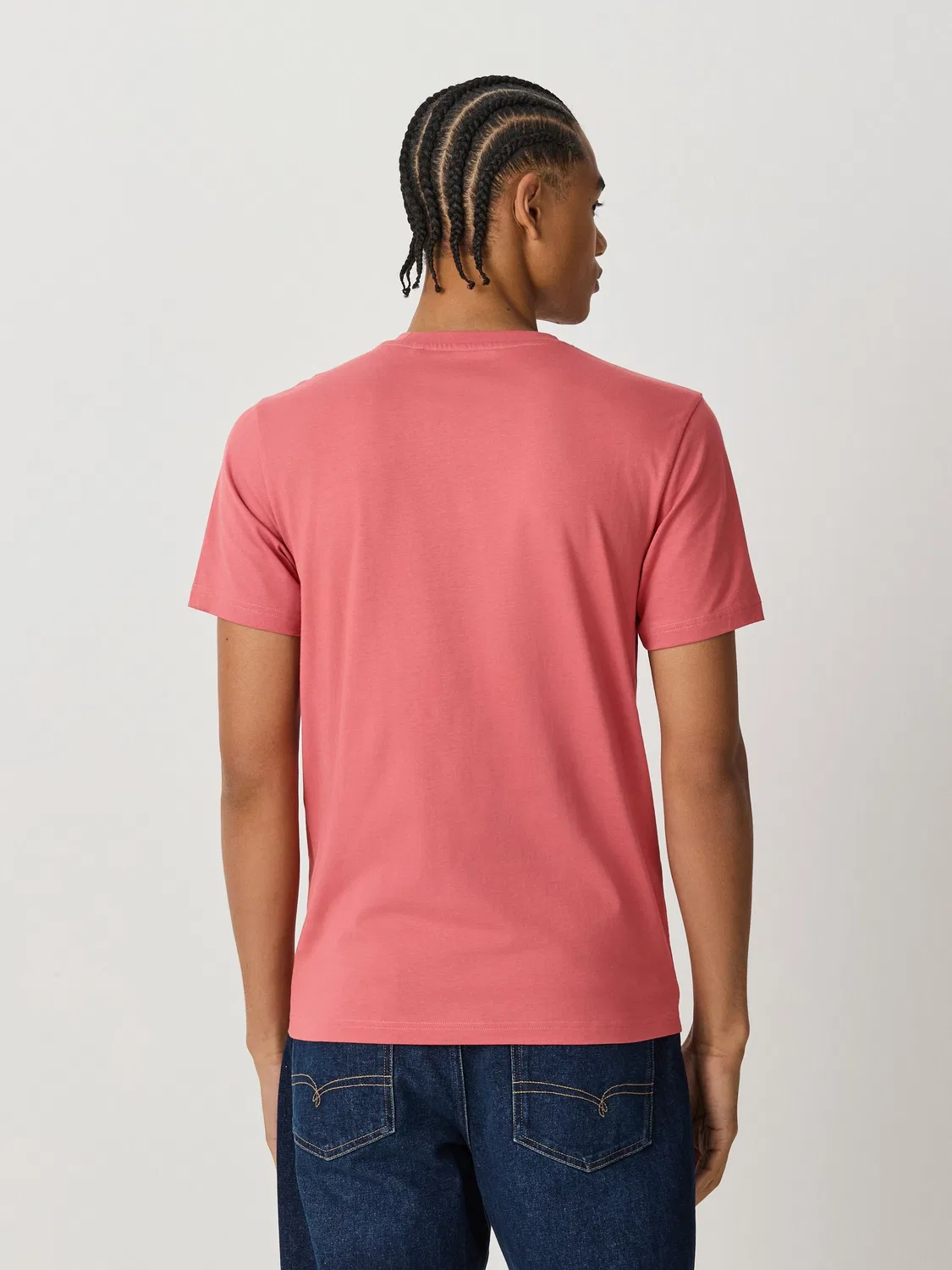 Футболка с круглым вырезом, Slim Fit, Essential Next, розовый коралл — фото 3