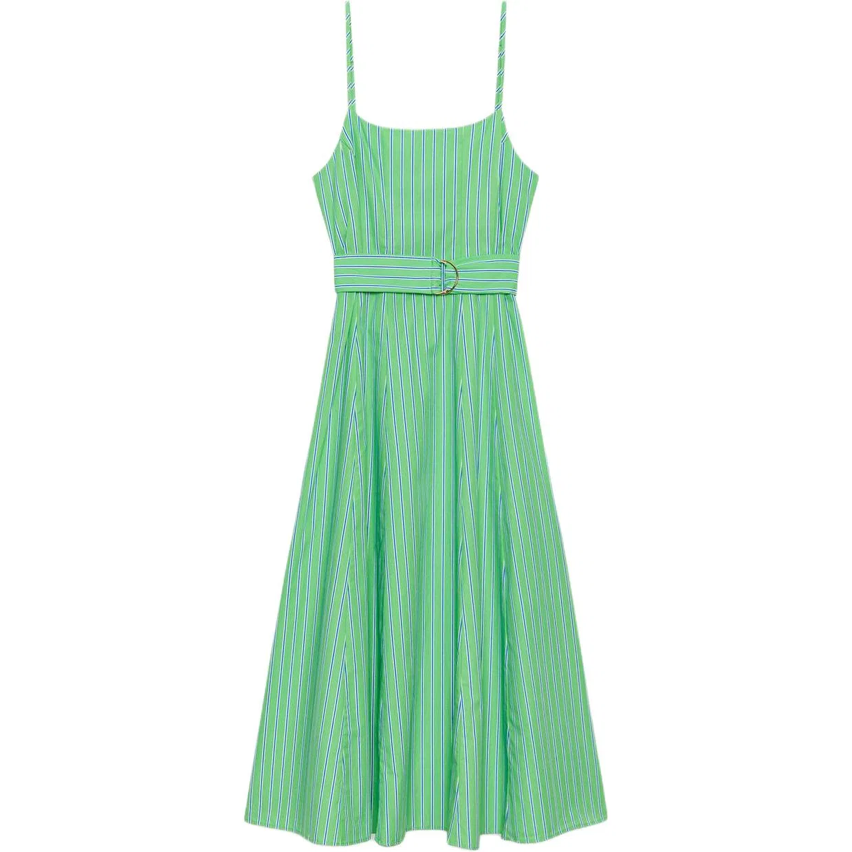 Женское платье-комбинация с принтом Green/Blue ZARA, Green/Blue