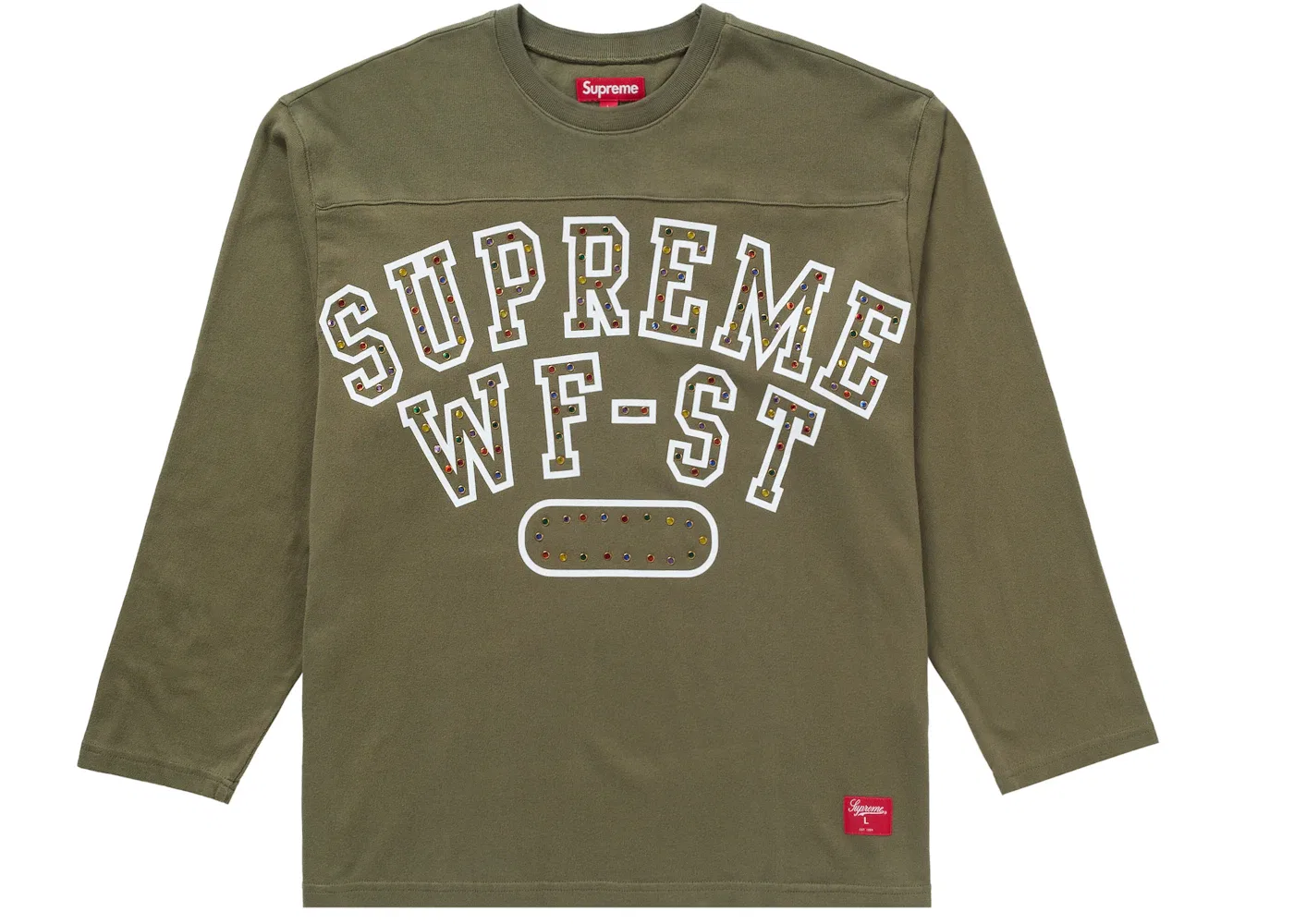 Мужская футболка с длинным рукавом с принтом Supreme Top, Olive