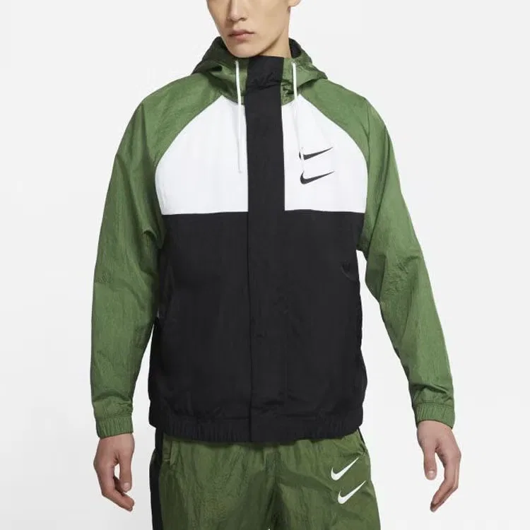 Куртка ветрозащитная с капюшоном Nike, зеленый