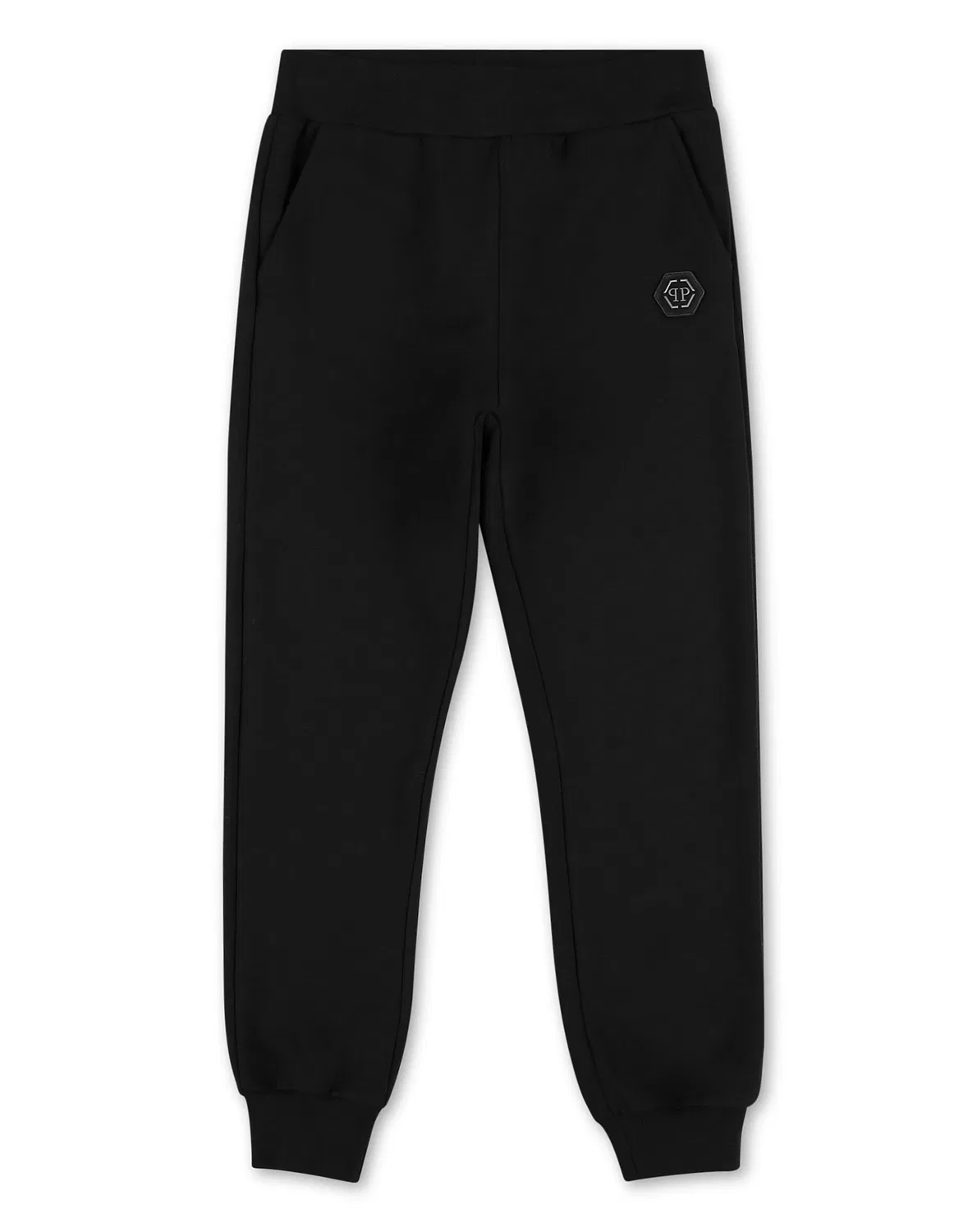Детские брюки-джоггеры на резинке хлопковый микс PHILIPP PLEIN, черный