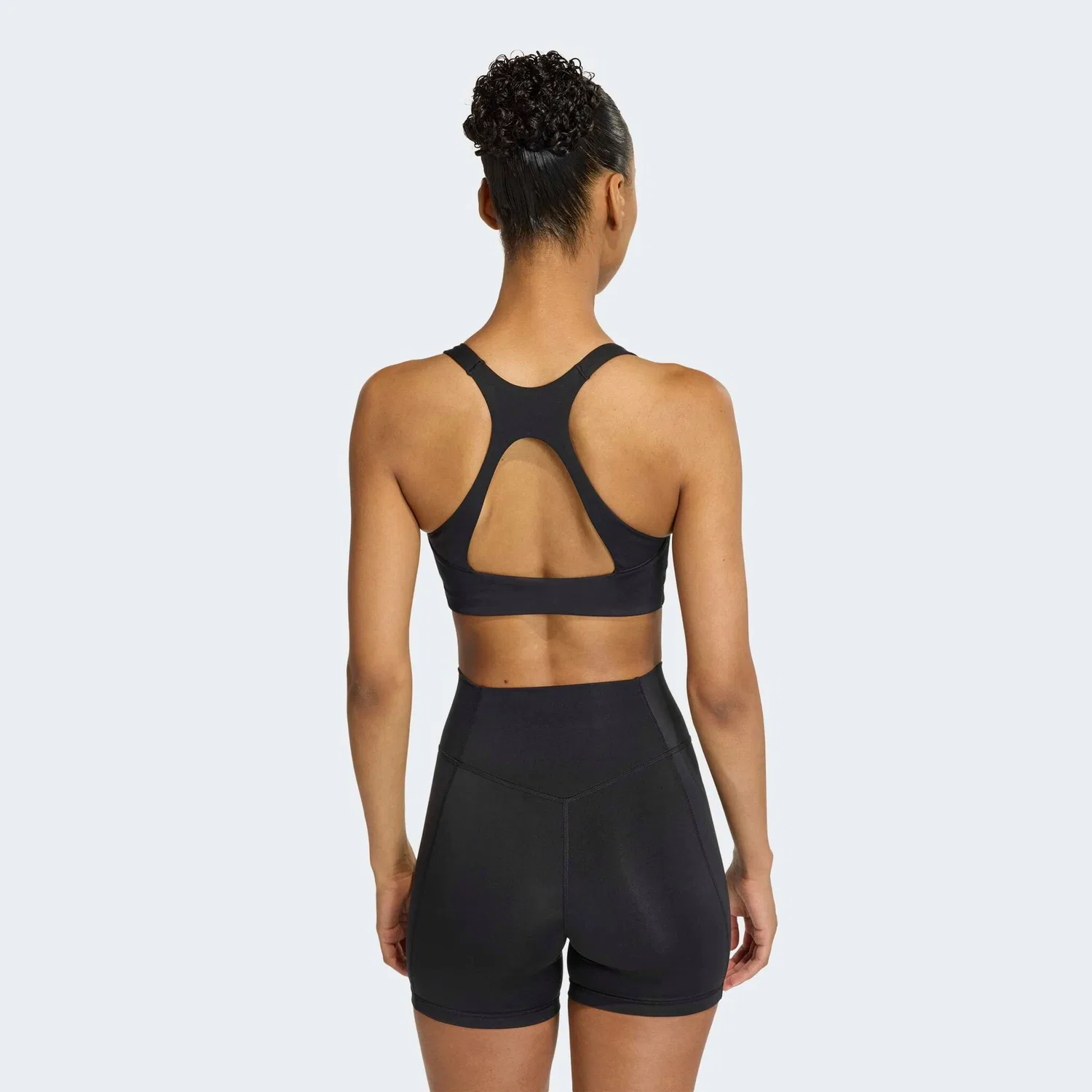 Женский спортивный бюстгальтер для тренировок средней поддержки Adidas Performance, Black — фото 2