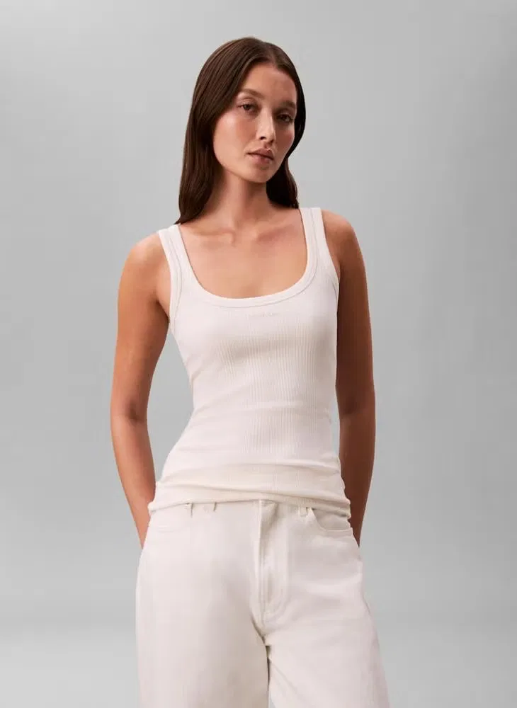 Топ без рукавов с рифленой текстурой Calvin Klein, тофу