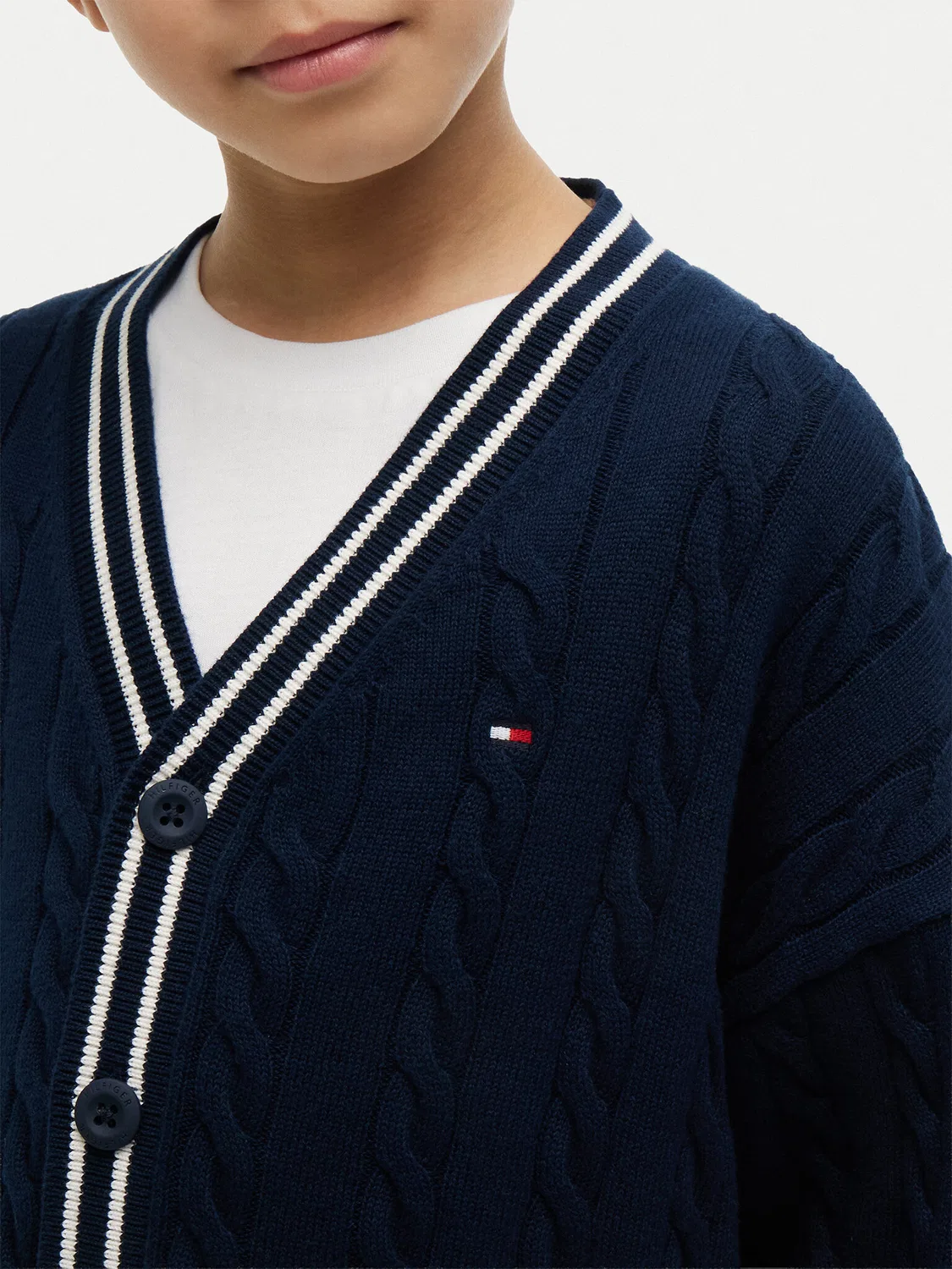 Кардиган стандартного кроя для мальчика Tommy Hilfiger, темно-синий — фото 4