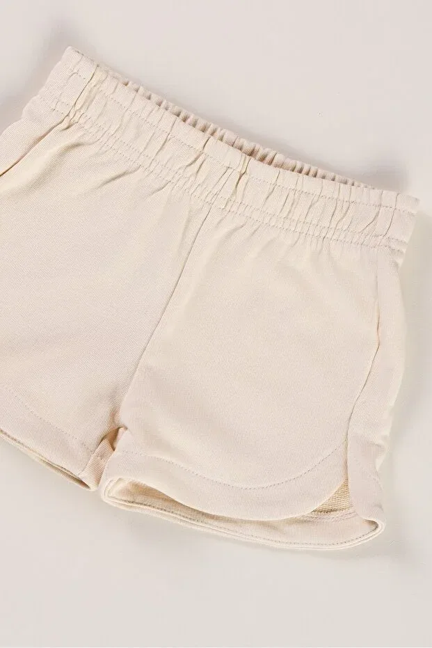 Детские шорты для девочек хлопковые Basic Girl's Shorts Bondberro, Nude Color — фото 3