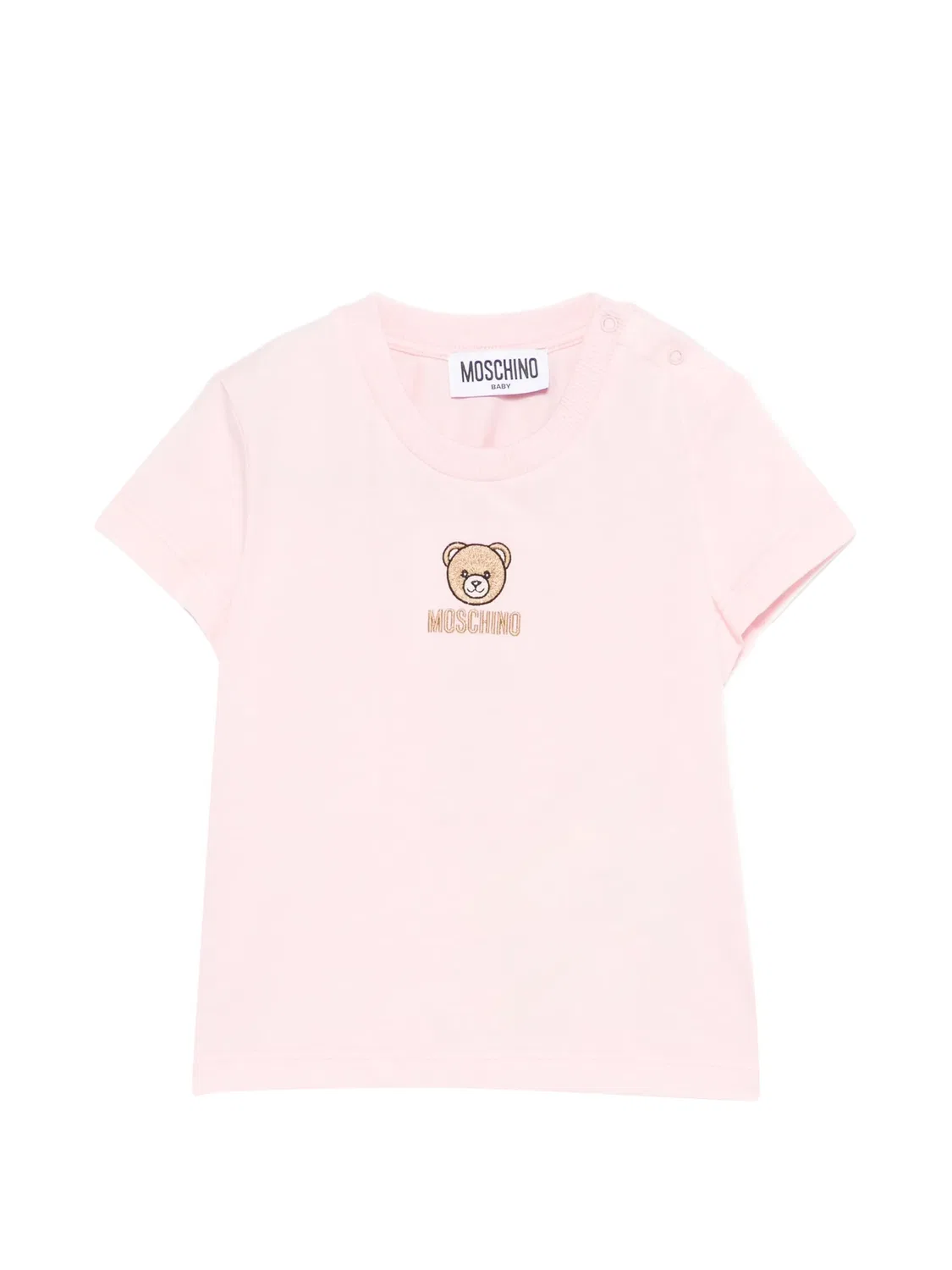 Футболка с вышивкой Тедди Moschino, розовый