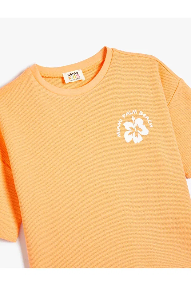 Детская футболка для девочек с принтом Tropical Koton, Orange — фото 3