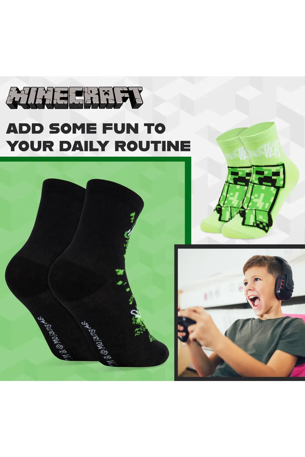 Носки 3 пары Minecraft, Multi — фото 3