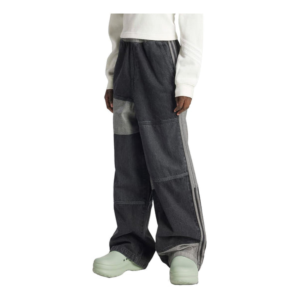 

Брюки kseniaschnaider patchwork jeans 'true black denim' Adidas, черный