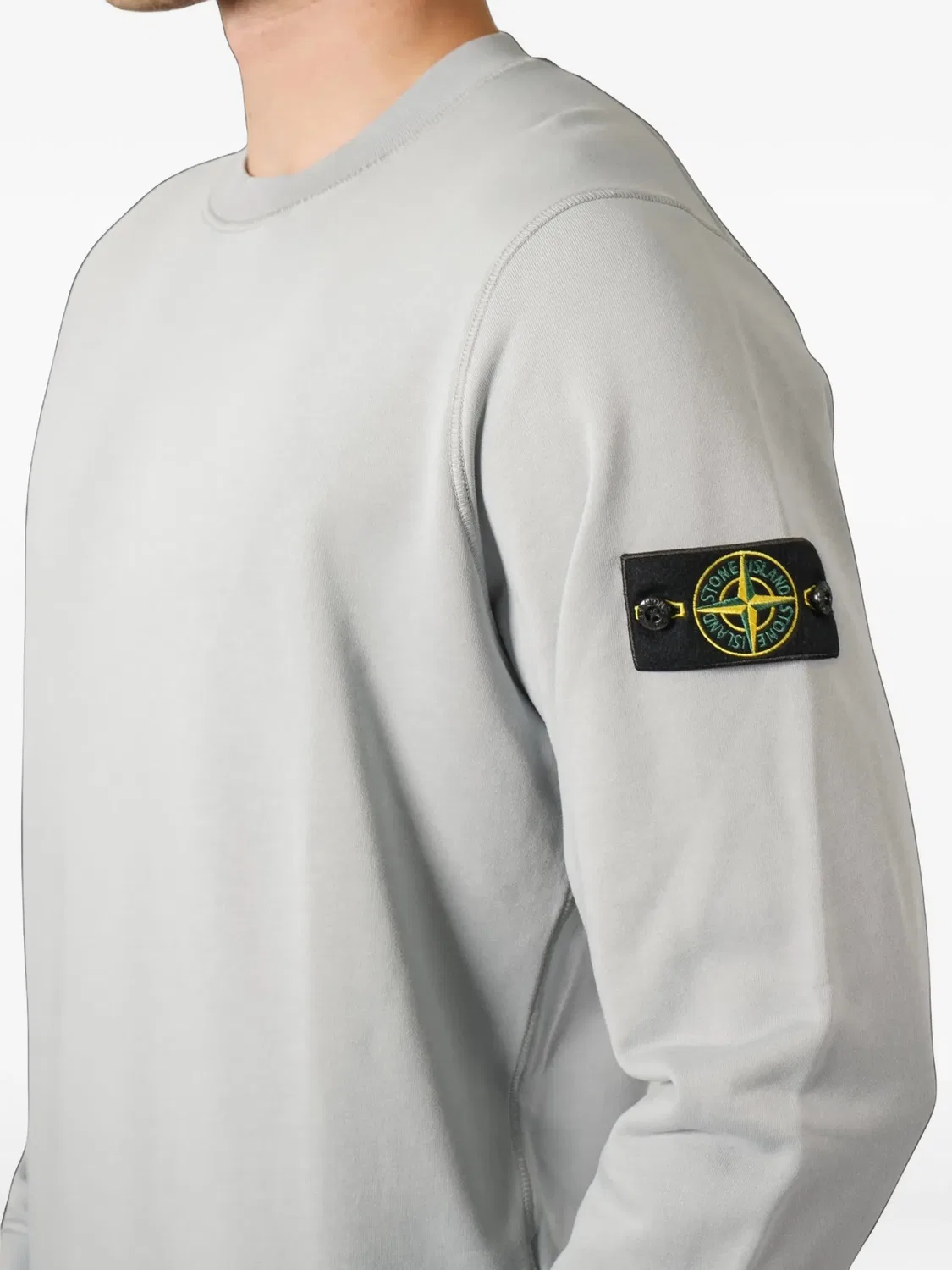 Stone Island Хлопковый свитшот с регланом, серый — фото 2