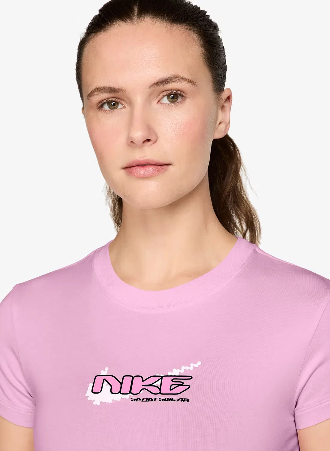 Футболка укороченная с принтом NSW Chill Knit Nike, розовый — фото 2