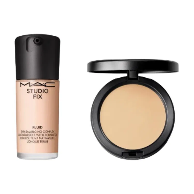 Женский набор косметики с тональной основой и компактной пудрой Flawless Deep Black Compact MAC, N12