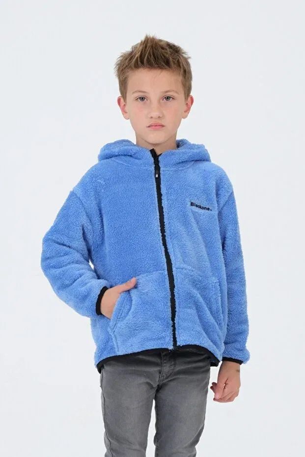 Детское худи для девочек с принтом Basics Black One, Blue — фото 2