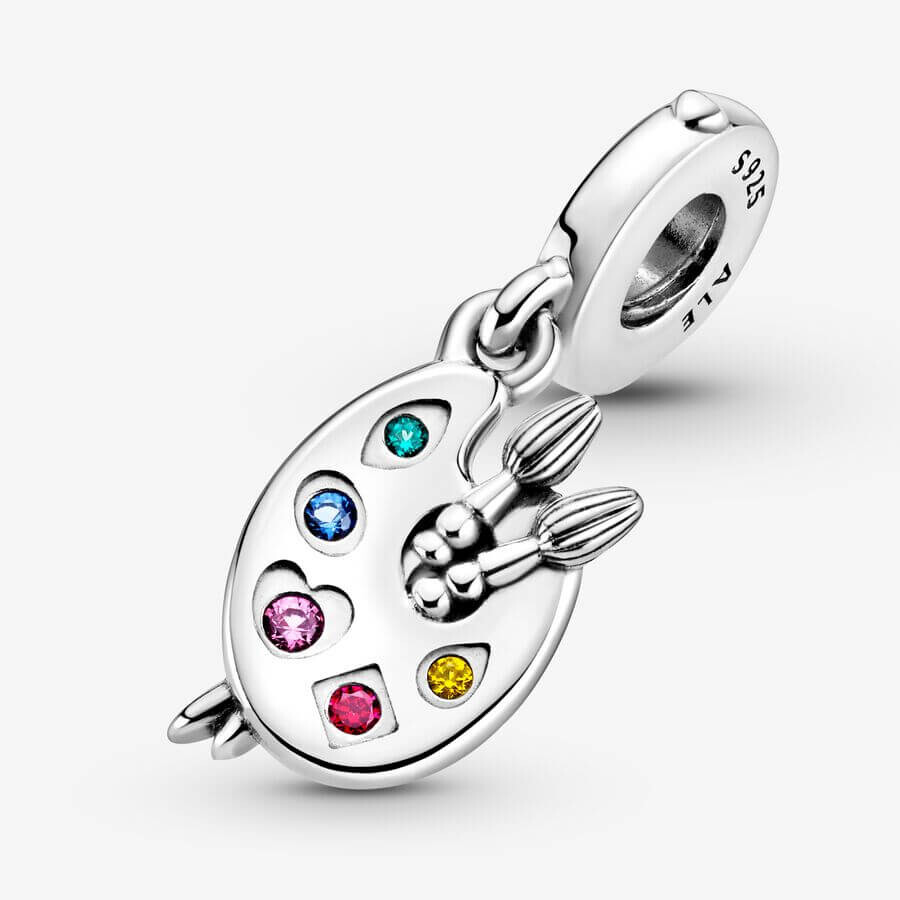 Шарм-подвеска Pandora Moments Artist's Palette, серебро/мультиколор — фото 4