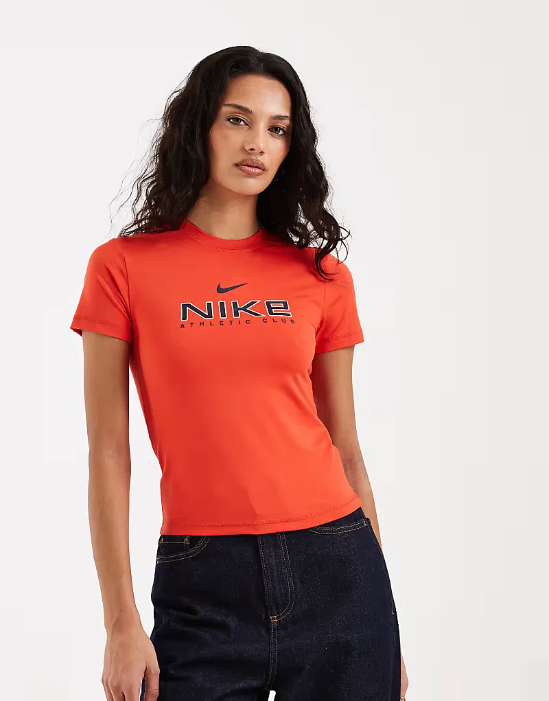 Футболка мини с графикой в стиле колледжа Nike, красный