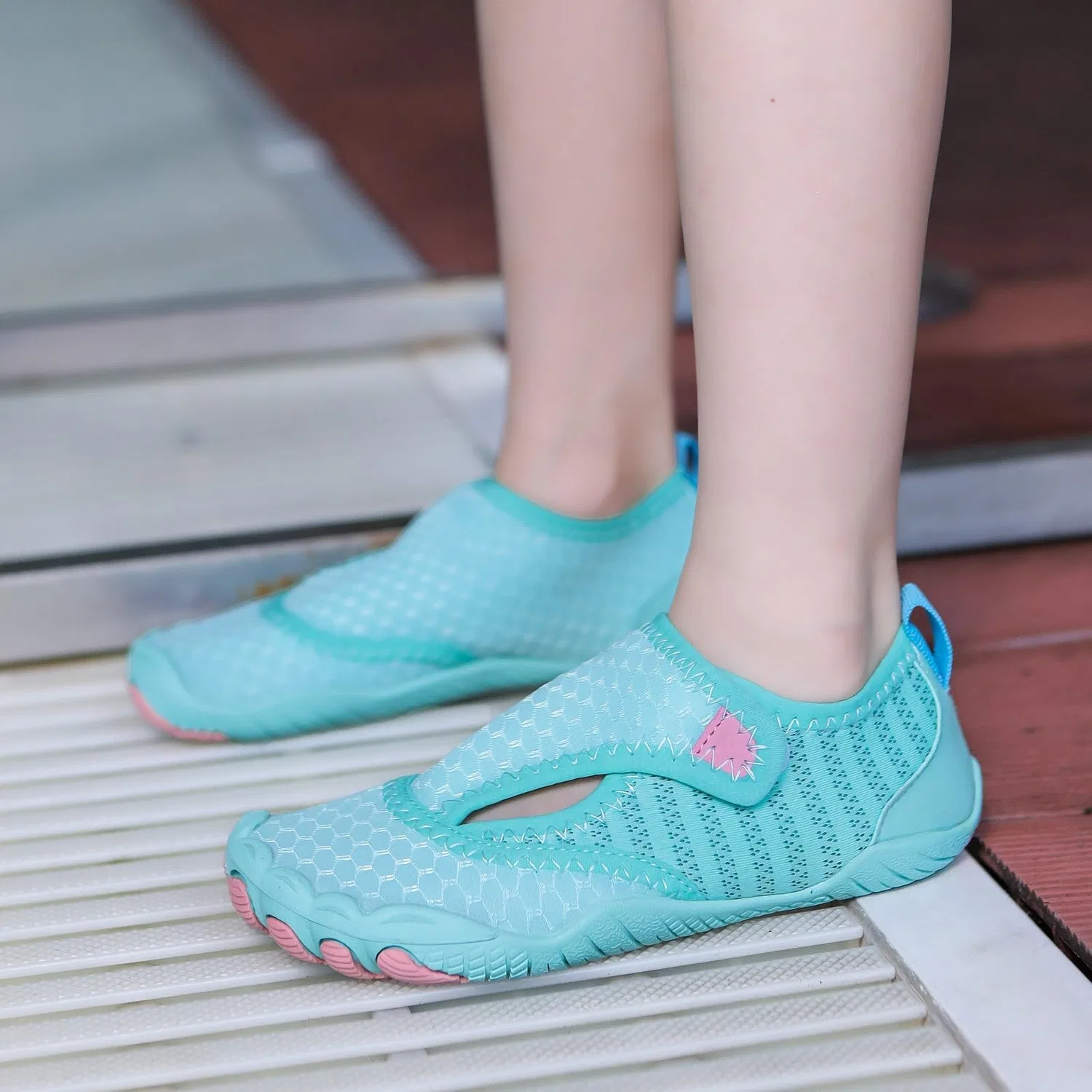 Детские кроссовки с принтом Barefoot Bambino, Mint Green Lkrseef — фото 3