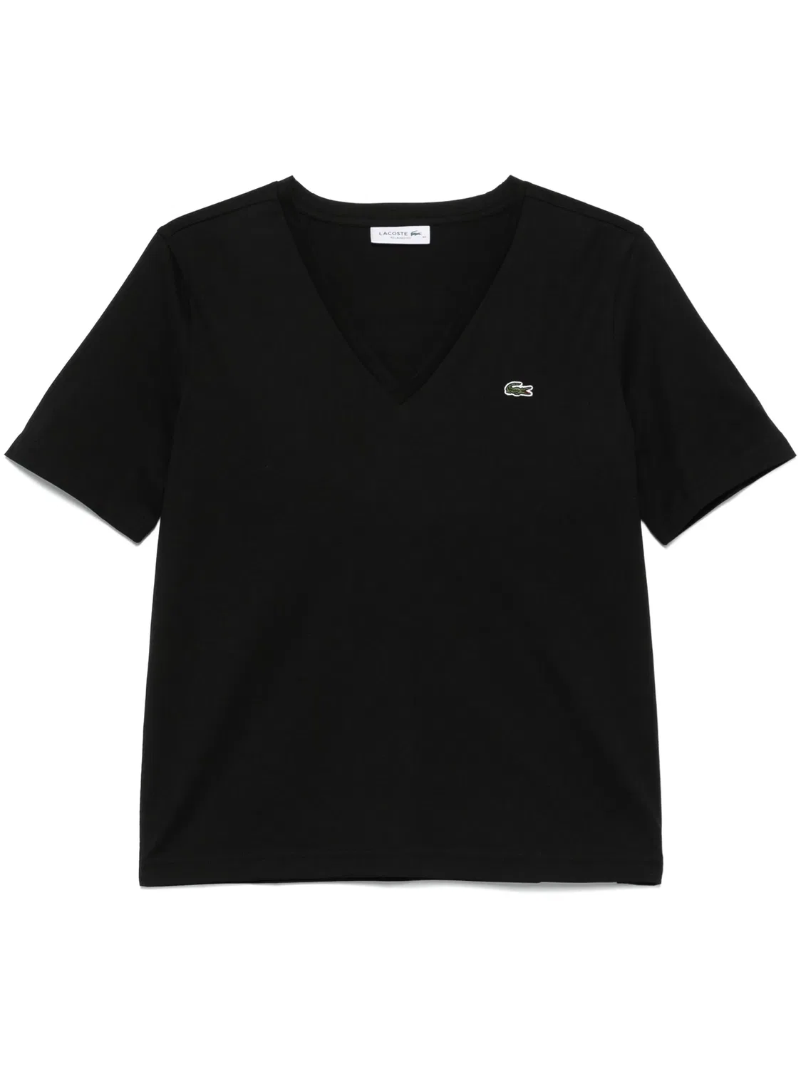 Lacoste Черная хлопковая футболка с V-образным вырезом