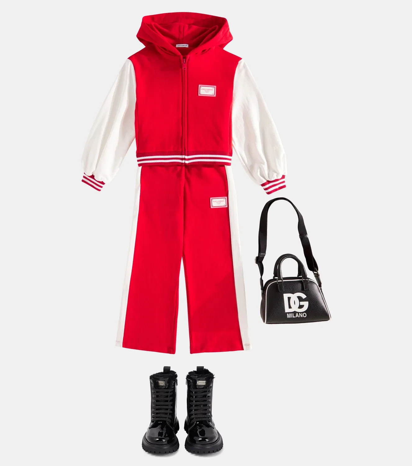 Худи хлопковое с капюшоном Dolce&Gabbana Kids, красный — фото 2
