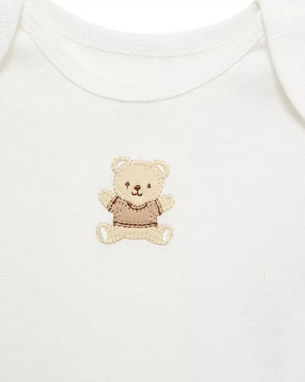 Детский боди-комбинезон с длинным рукавом комплект 3 шт Gentle Bear Little Me, Ivory — фото 4