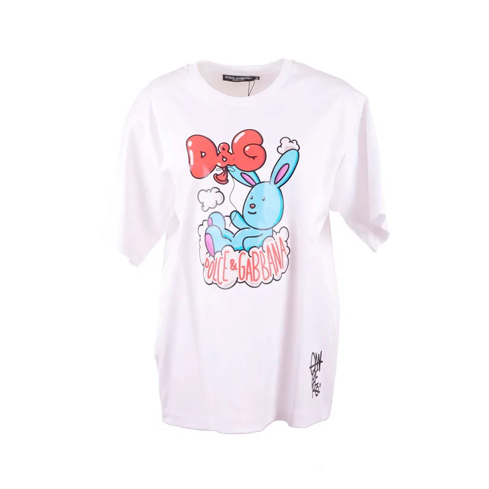 Футболка с коротким рукавом Rabbit Dolce & Gabbana, белый