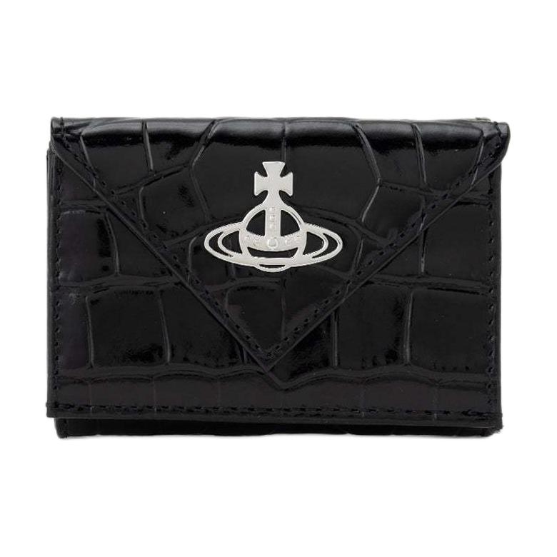 

Vivienne Westwood Миниатюрный женский бумажник из коровьей кожи черный