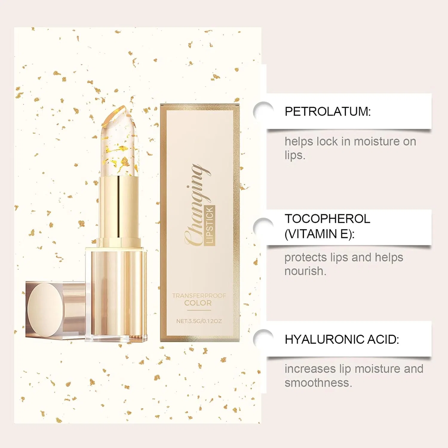 Колор-чейндж блеск для губ Gold Foil Tinted, 3.5 г Generisch — фото 4