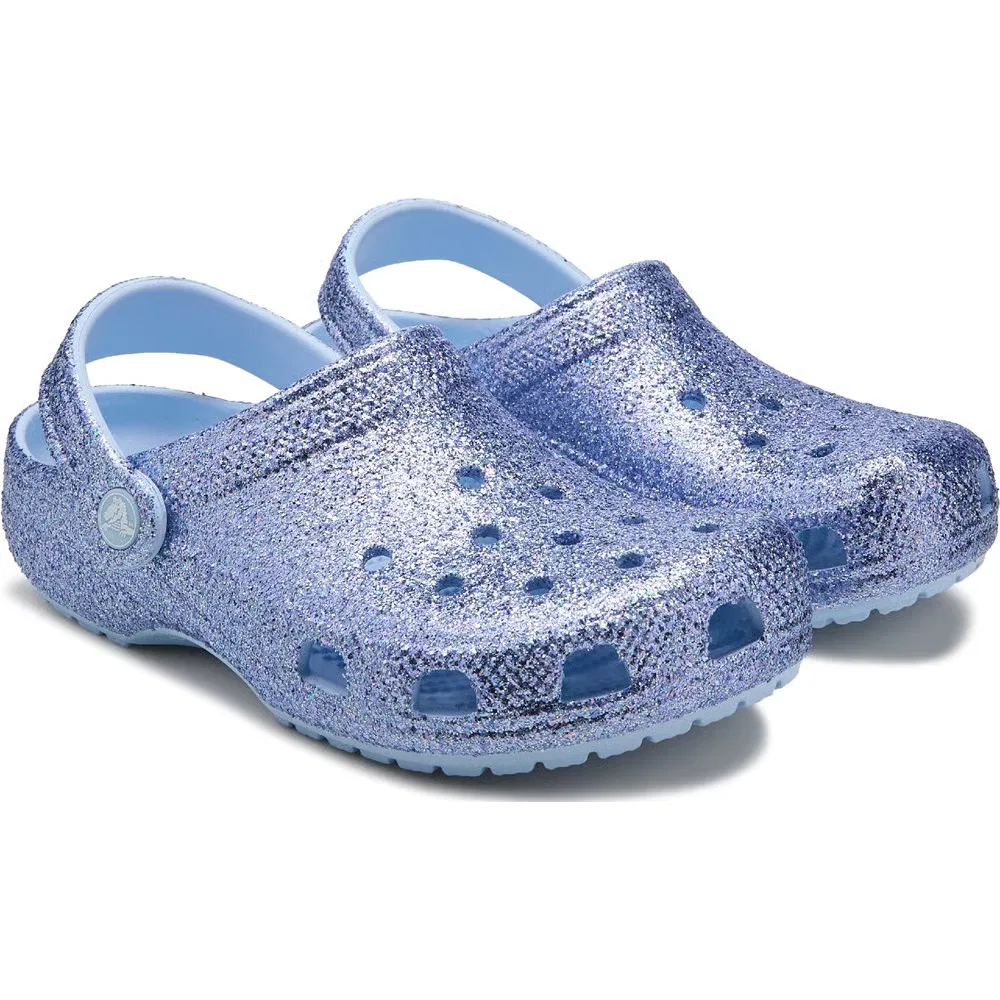Детские классические сабо с блестками Crocs, Blue Glitter
