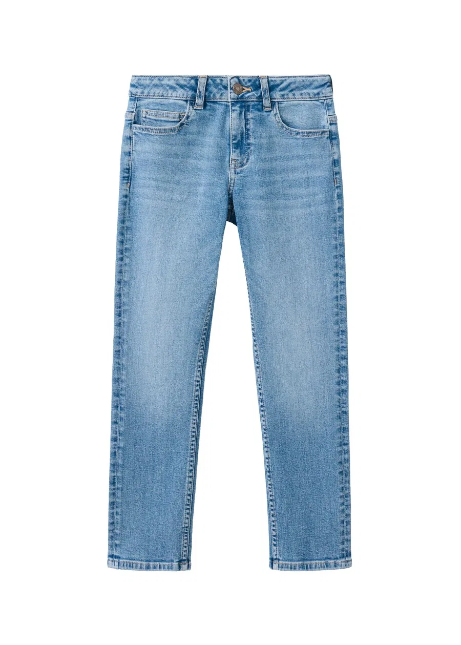 Детские джинсы MANGO KIDS Slim fit синего цвета