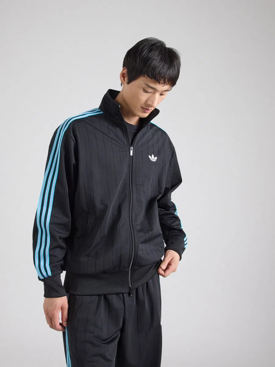 Худи на молнии ADIDAS ORIGINALS 'Firebird' черного цвета — фото 3