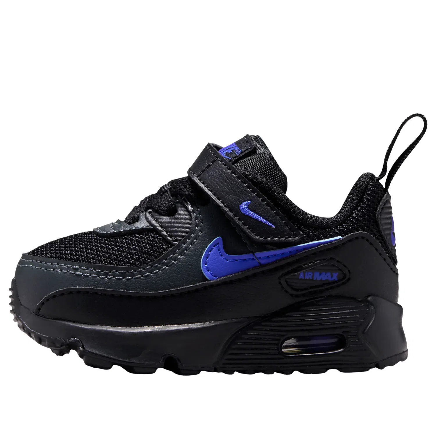 Детские кроссовки с синтетическим верхом Air Max 90 'Black Dark Smoke Grey Racer Blue' Nike, Black Dark Smoke Grey Racer Blue
