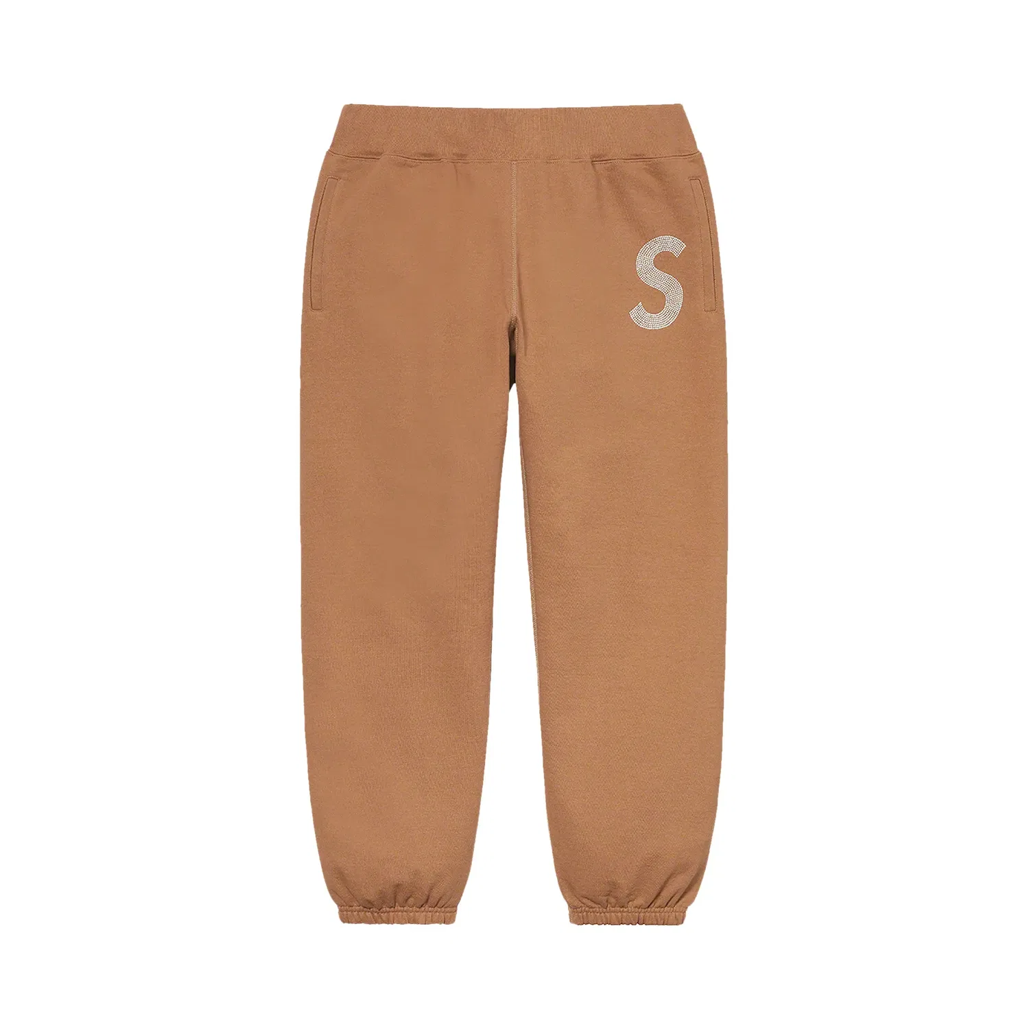 Спортивные штаны Supreme x Swarovski с логотипом S, коричневый