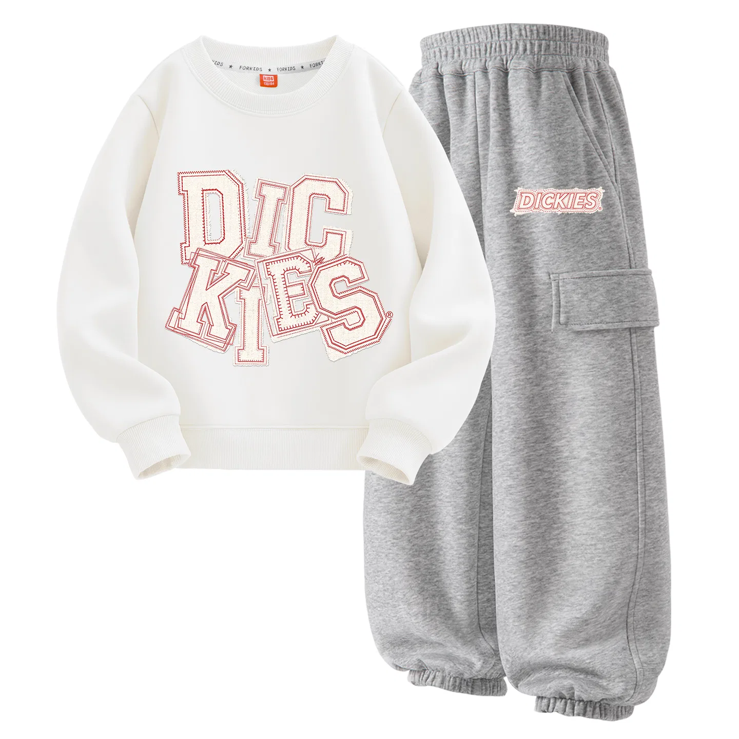 Детский комплект спортивной одежды с принтом Dickies, Light Heather Gray