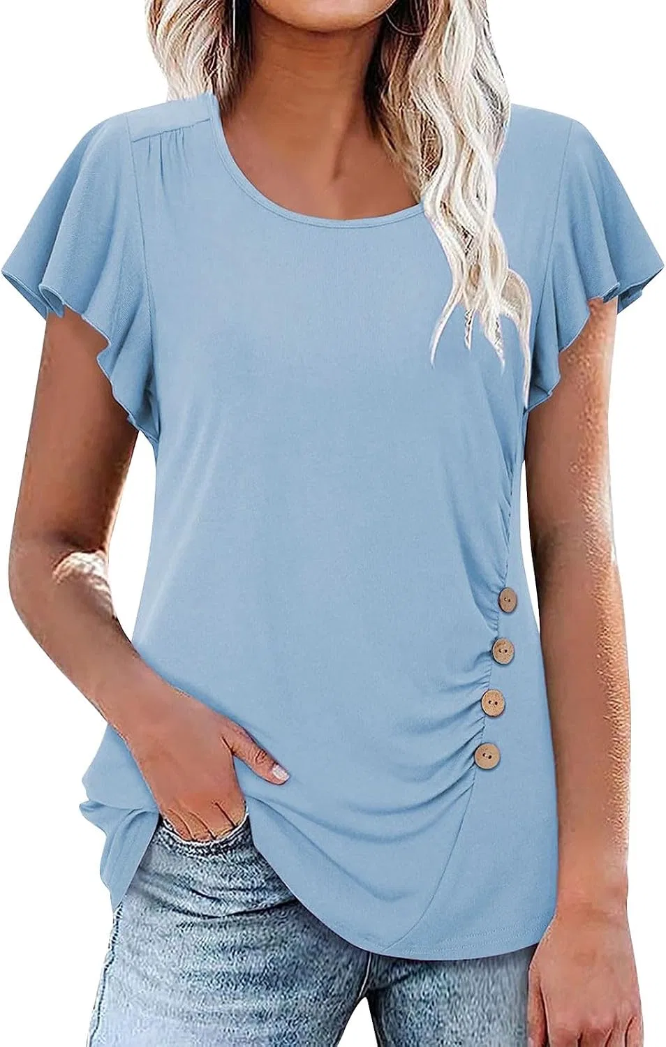Женская футболка с коротким рукавом Casual, Light Blue